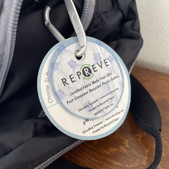 ChicoBag Travel Pack rePETe + Refine Compact Recycled‎ Backpack Packable Black - Picture 9 of 16